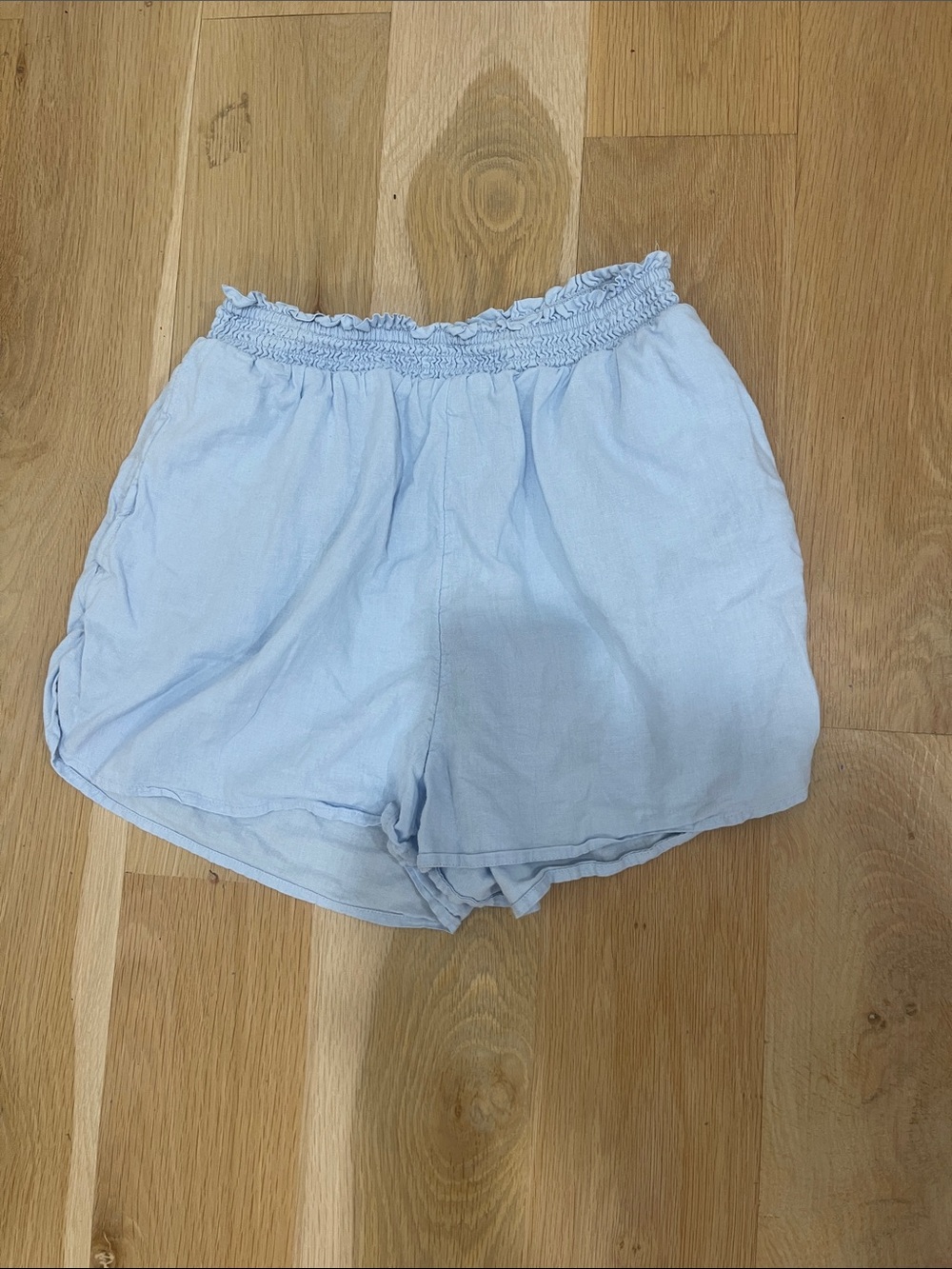 Light Blue Women's linen shorts